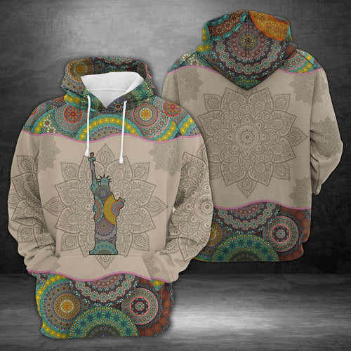 Awesome Statue Of Liberty Mandala Unisex 3d Hoodie