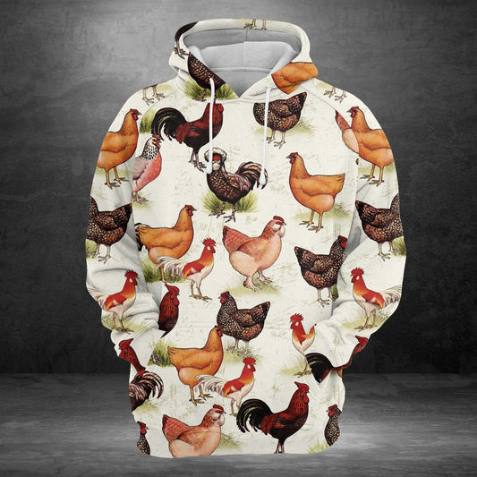 Chicken Breeds Unisex 3d Hoodieall Over Print