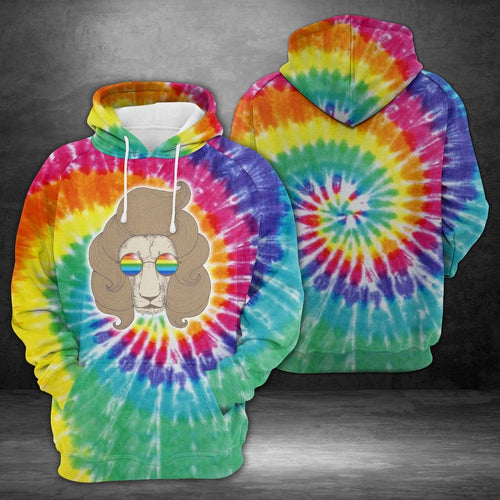 Hippie Lion Tie Dye H All Over Print Unisex 3d Hoodie