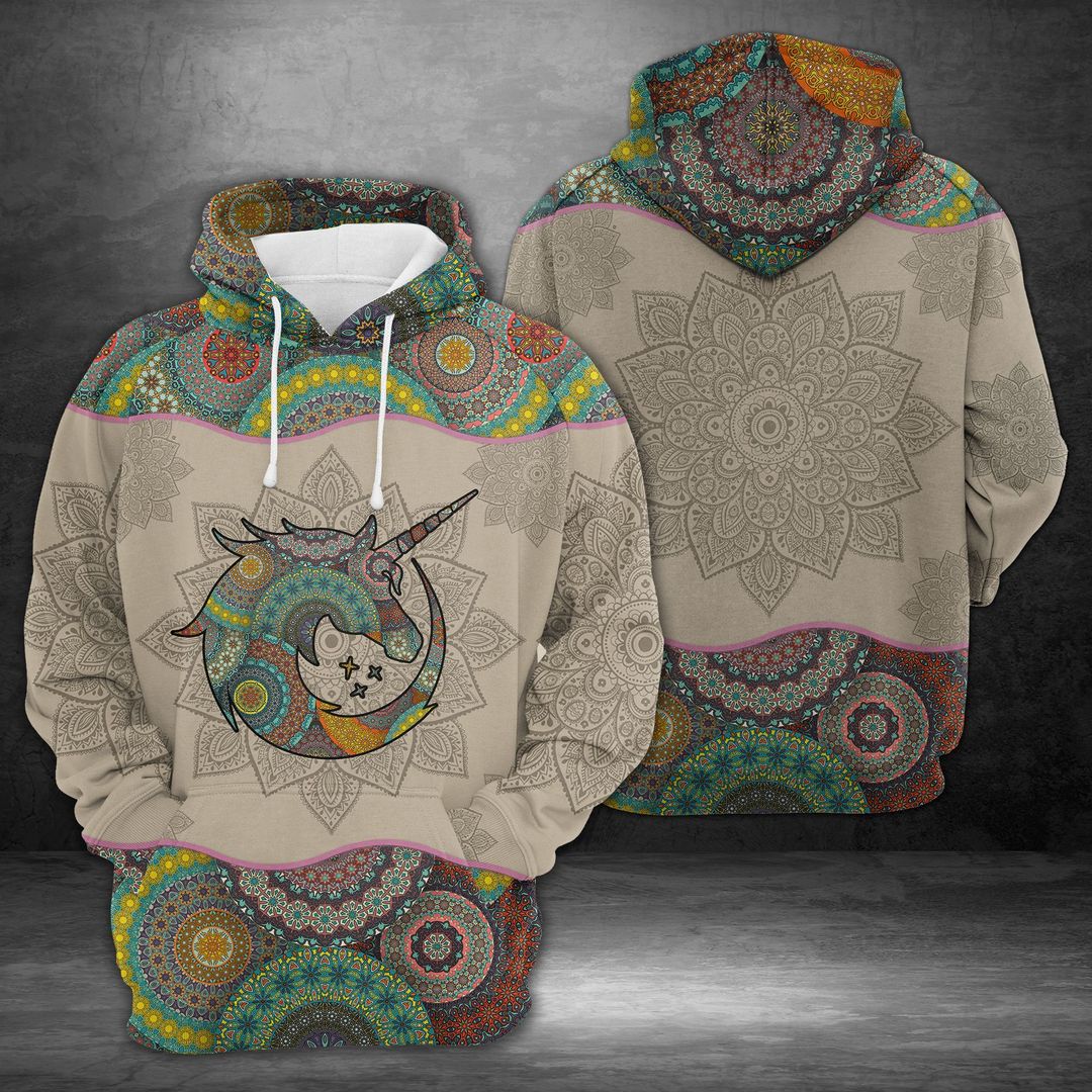 Awesome Unicorn Mandala Unisex 3d Hoodie