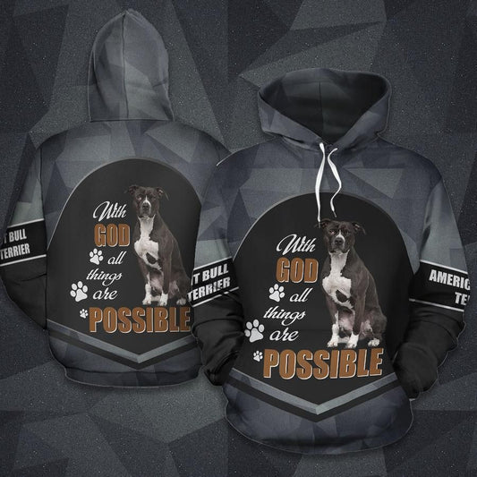 American Pit Bull Terrier Unisex 3d Hoodie