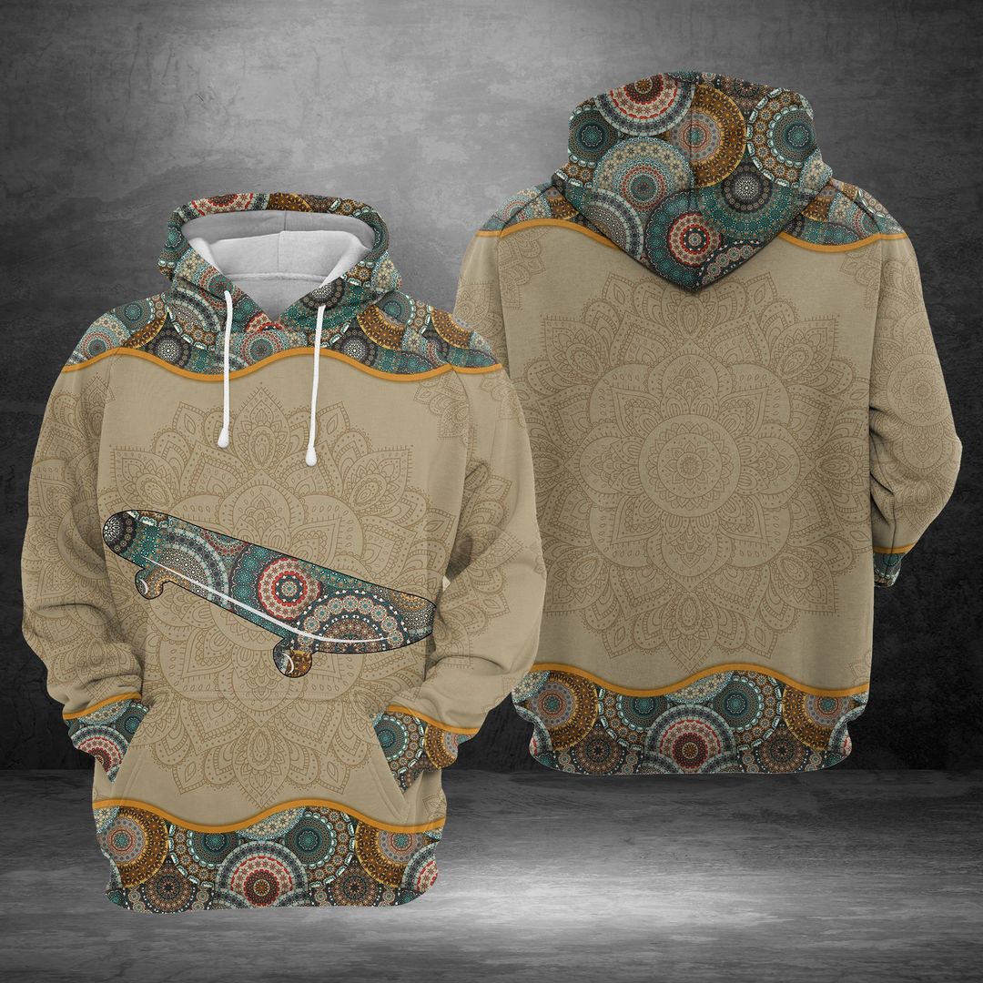 Skateboard Mandala Unisex 3d Hoodie