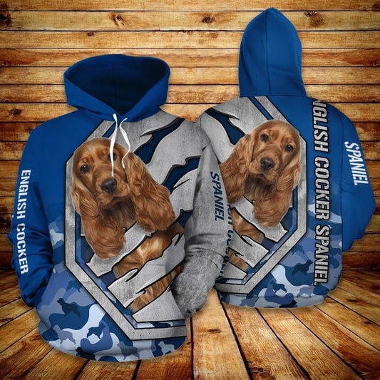 English Cocker Spaniel Unisex 3d Hoodie