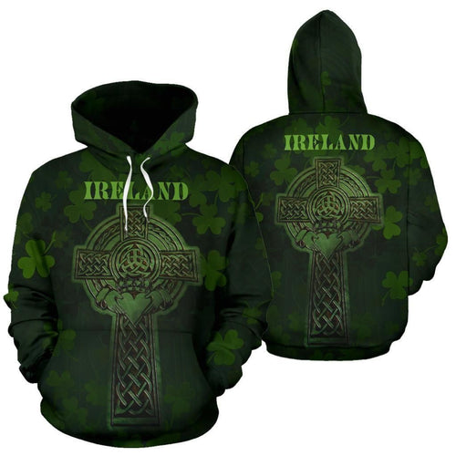 Irish Celtic Cross Shamrock Unisex 3d Hoodie