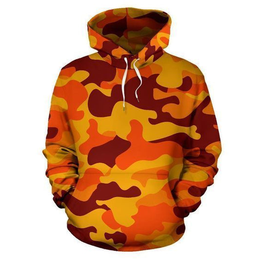 Orange Camouflage Unisex 3d Hoodie
