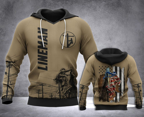 Lineman Flag All Over Unisex 3d Hoodie