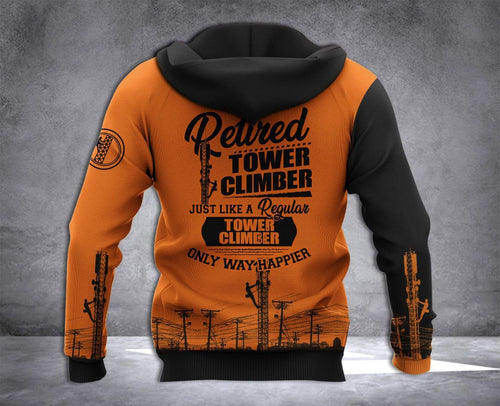 Dh Retired Tower Climber Pun Unisex 3d Hoodie All Over Print