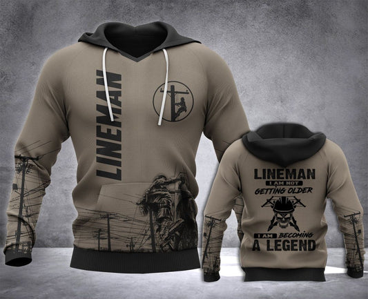 Lineman Legend All Over Unisex 3d Hoodie