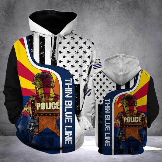 Arizona Police Flag Unisex 3d Hoodie