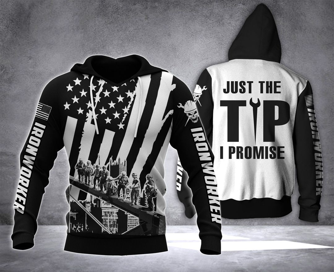Ironworker Black White Tip Unisex 3d Hoodie