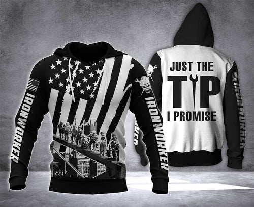 Ironworker Black White Tip Unisex 3d Hoodie