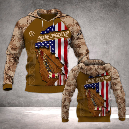 Crane Operator Patriot Unisex 3d Hoodie