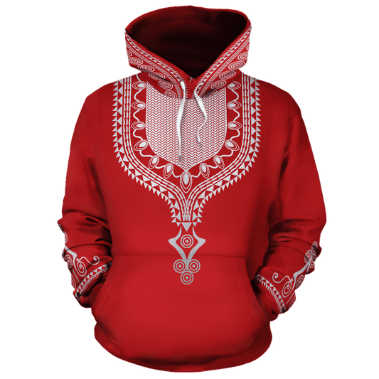 Dashiki Color Red All Over Unisex 3d Hoodie