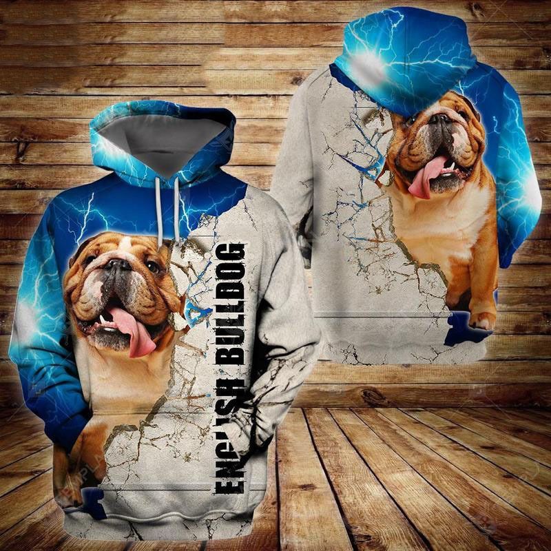 English Bulldog All Over Printed Unisex 3d Hoodie