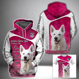 White German Shepherd Dog All Over Printed Unisex 3d Hoodie All Over Print
