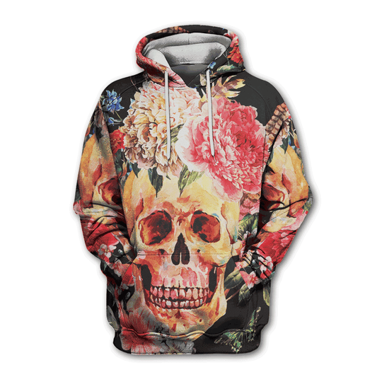 Skull Lover Vegetal Botanical Skull Unisex 3d Hoodie