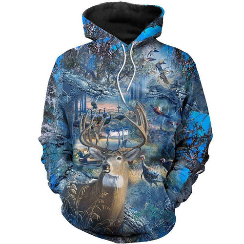 Hunting Camo Blue Unisex 3d Hoodie