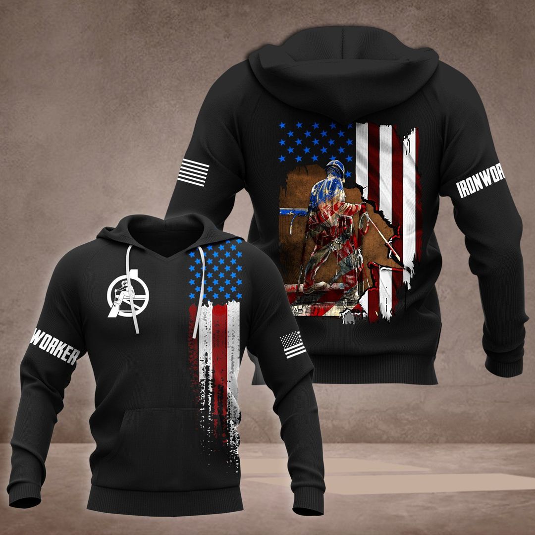 Iron Worker Flag True Unisex 3d Hoodie