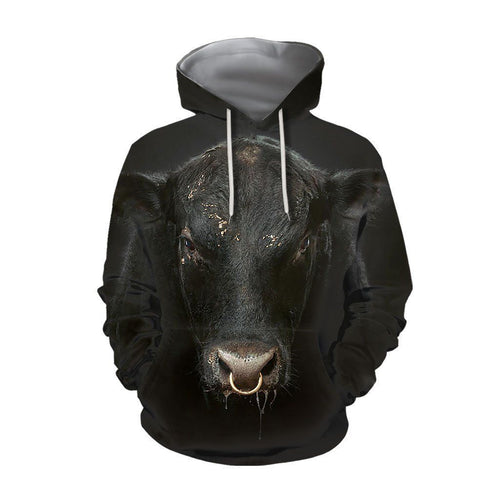 All Over Black Cow Unisex 3d Hoodie