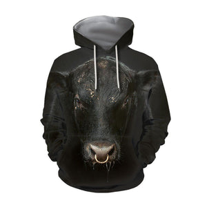 All Over Black Cow Unisex 3d Hoodie