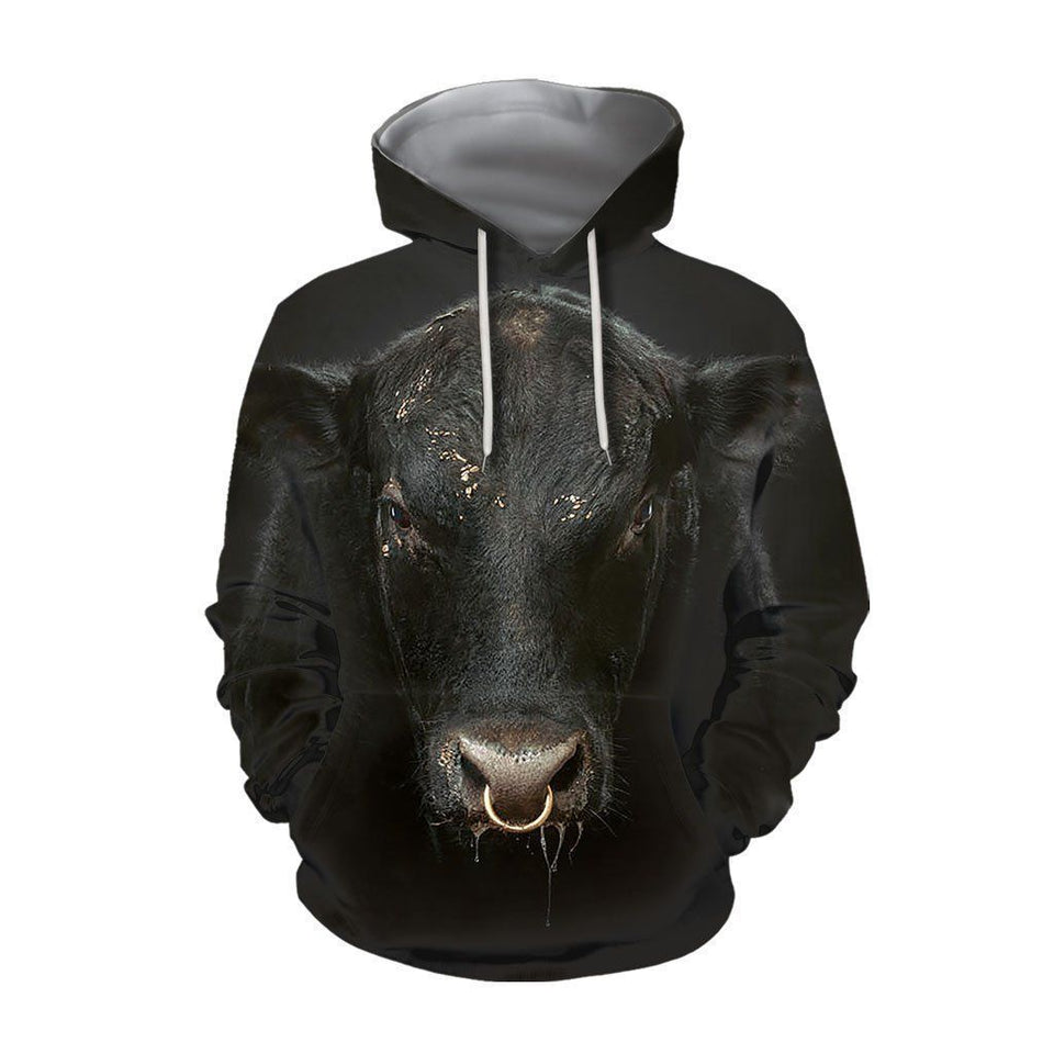 All Over Black Cow Unisex 3d Hoodie