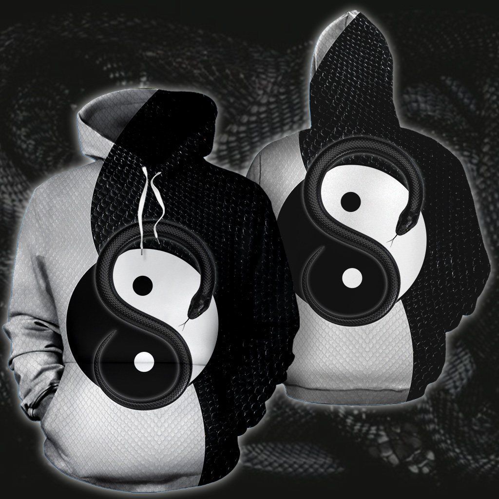 Yin Yang Snake Printed Unisex 3d Hoodie