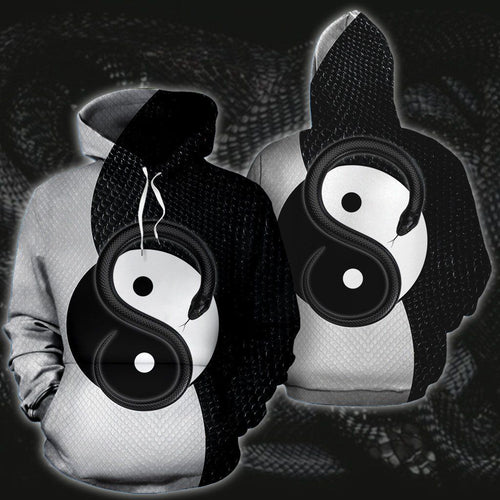 Yin Yang Snake Printed Unisex 3d Hoodie