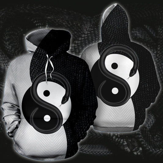 Yin Yang Snake Printed Unisex 3d Hoodie