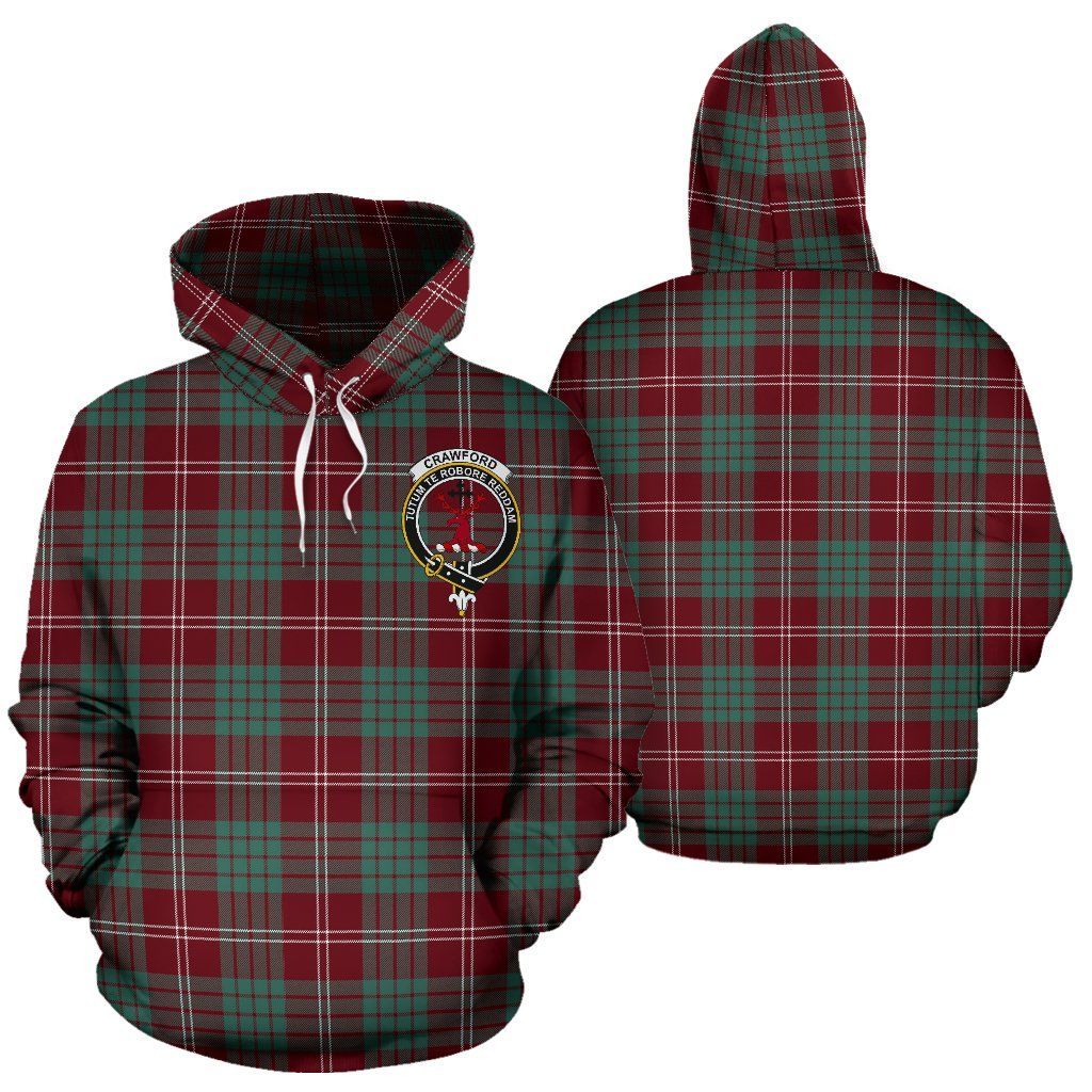 Crawford Tartan Clan Badge Unisex 3d Hoodie