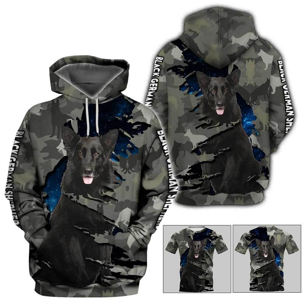 Black German Shepherd Unisex 3d Hoodie
