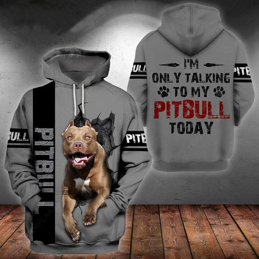 Pitbull Dog All Over Printed Unisex 3d Hoodie