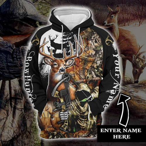 Camo Bow Hunter Personalized Name Name Unisex 3d Hoodie All Over Print