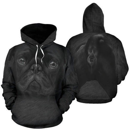 Black Furry Pug Pug Bestseller Unisex 3d Hoodie