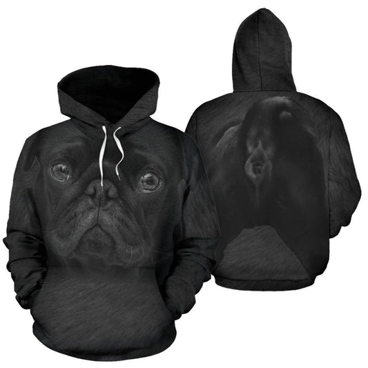 Black Furry Pug Pug Bestseller Unisex 3d Hoodie