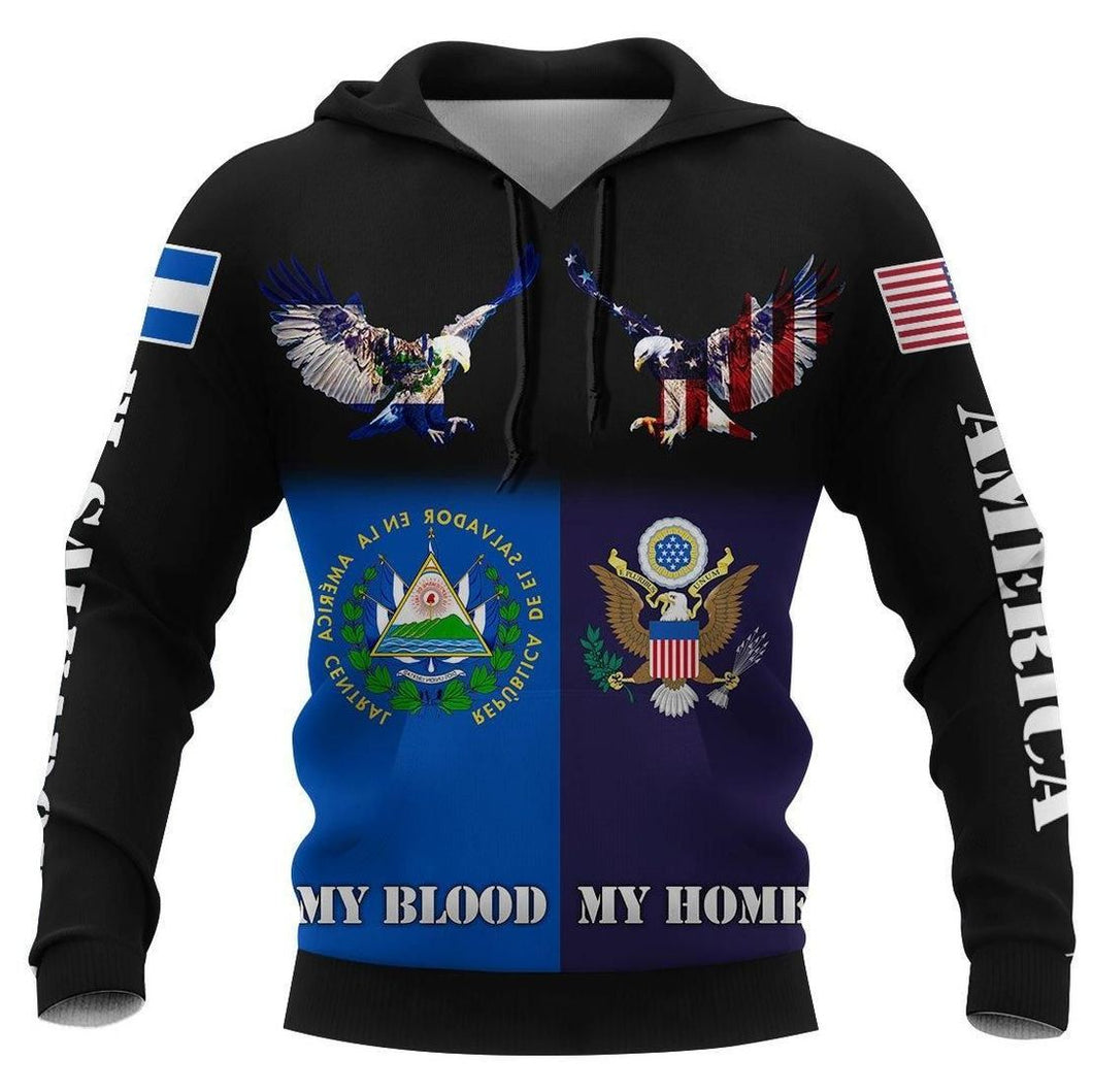 Expat El Salvador Coat Of Arms Awesome Unisex 3d Hoodie