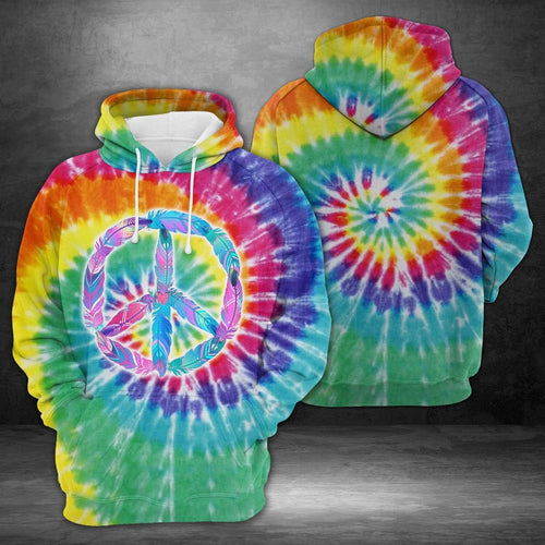 Peace Sign Tie Dye Amazing Unisex 3d Hoodie