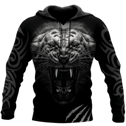 Tattoo White Tiger Over Printed Unisex 3d Hoodie