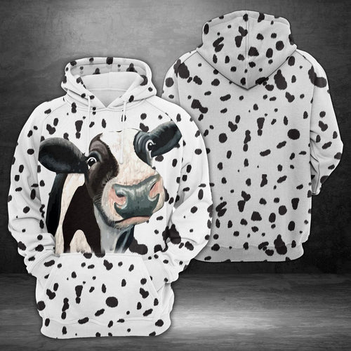 Funny Cow Black And White Cute Unisex 3d Hoodie
