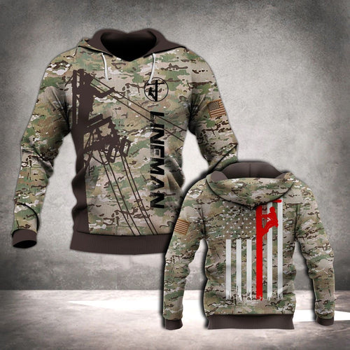 Electrician Lineman Camouflage Best Unisex 3d Hoodie