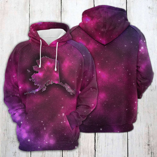 Alaska Purple Galaxy All Over Print Unisex 3d Hoodie