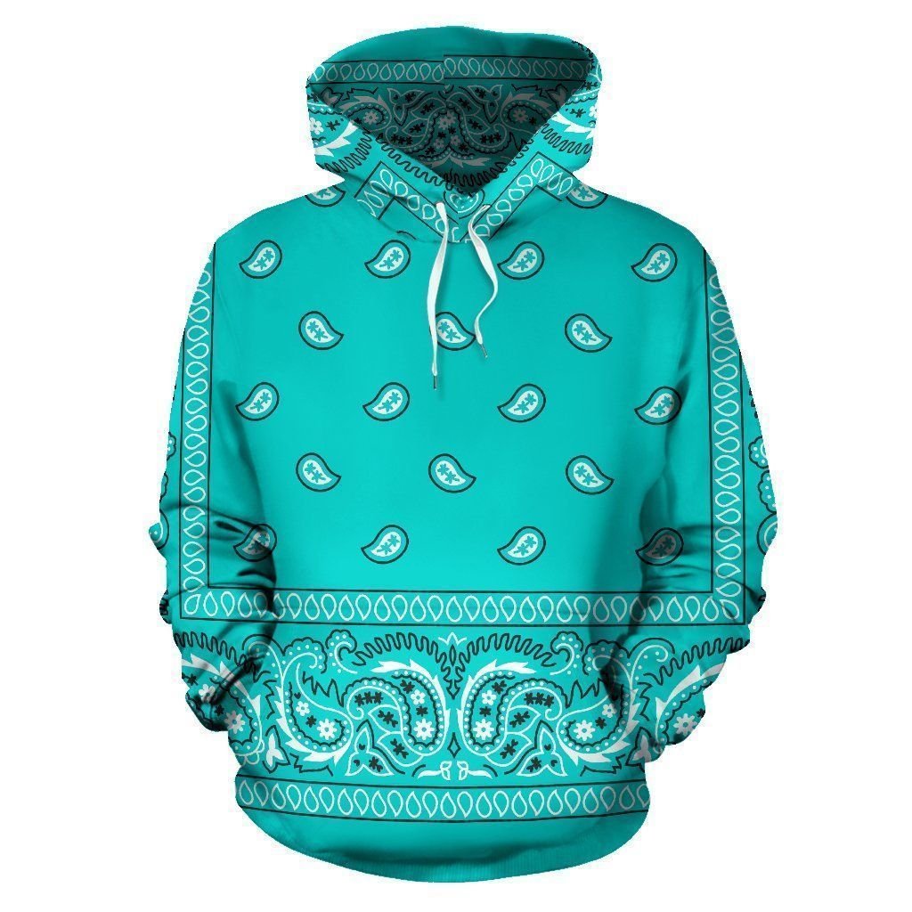 Turquoise Bandana Unisex 3d Hoodie