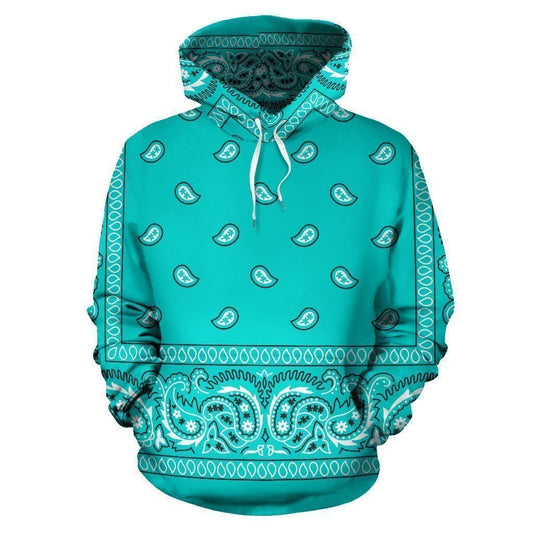 Turquoise Bandana Unisex 3d Hoodie