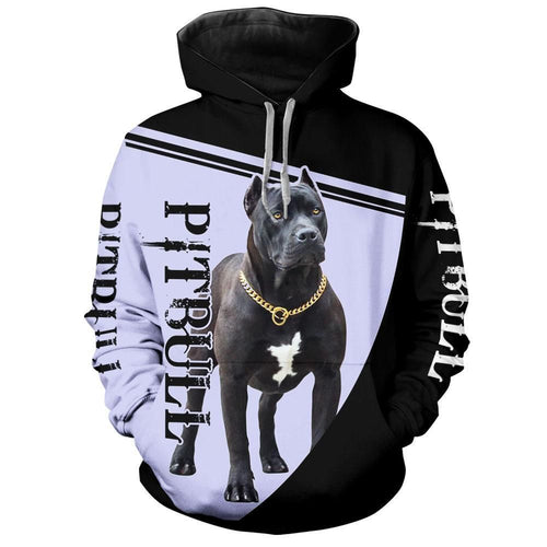 Pitbull Dog Purple Funny Unisex 3d Hoodie