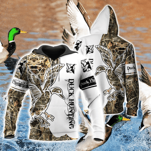 Duck Hunting White Camo Graphic Unisex 3d Hoodie