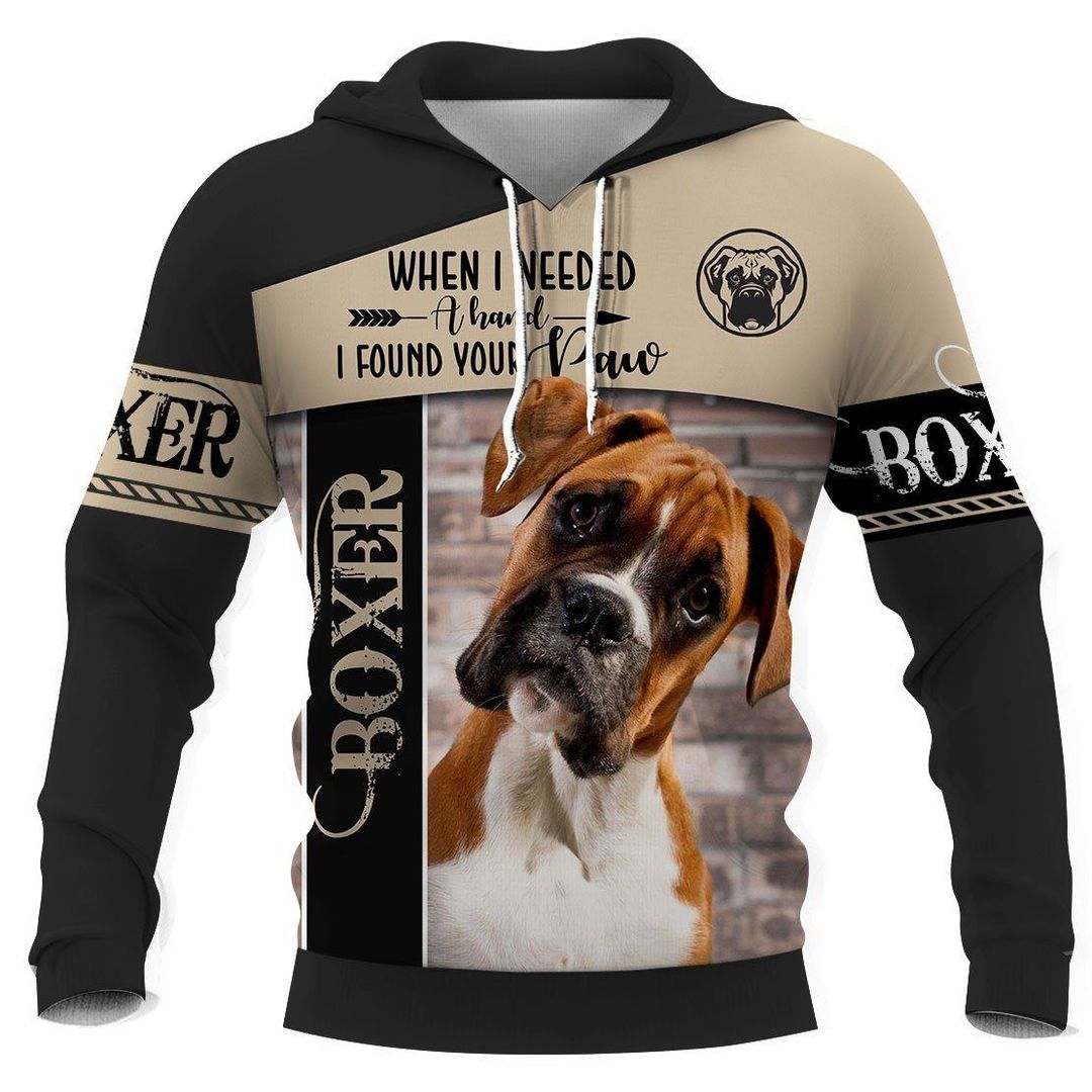 Boxer Dog I Found Your Paw Basic Design Unisex 3d Hoodie
