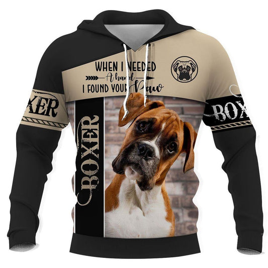 Boxer Dog I Found Your Paw Basic Design Unisex 3d Hoodie
