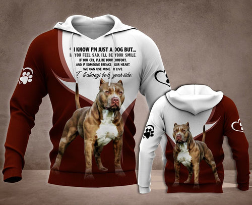 Pitbull Red And White Unique Unisex 3d Hoodie