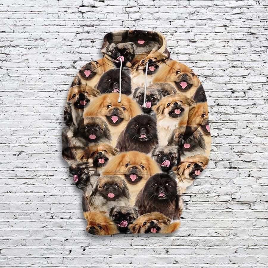 Pekingese Dog Face Unisex 3d Hoodie