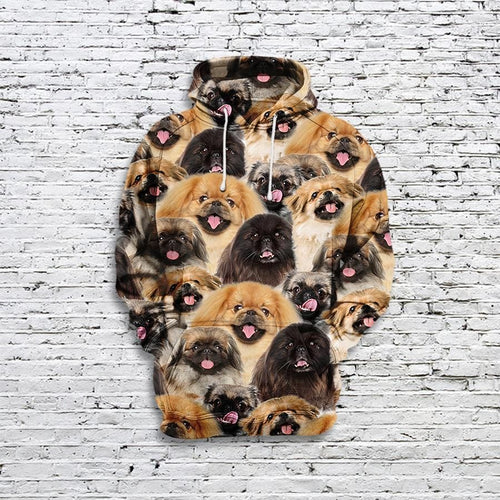 Pekingese Dog Face Unisex 3d Hoodie