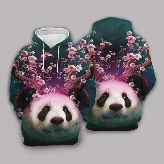 Flower Panda Pullover Unisex 3d Hoodie